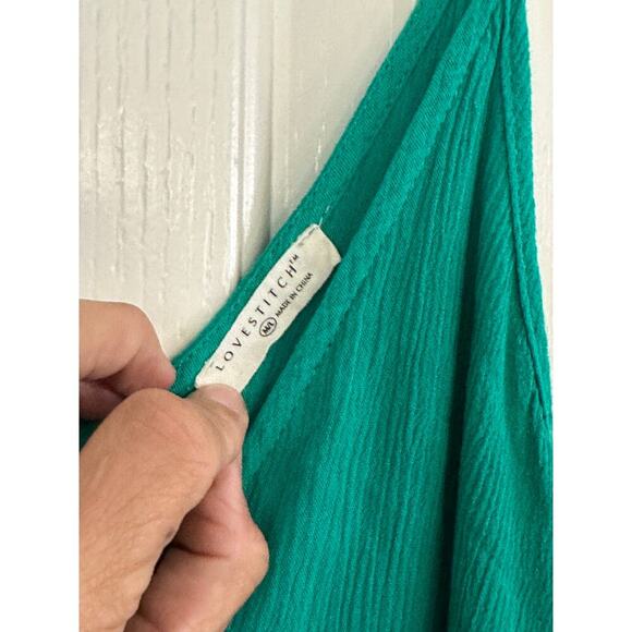 Lovestitch Women's Green Adjustable Spaghetti Strap Maxi Dress Size Medium - Picture 6 of 7